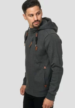 Indicode Jeans Elm - Sweater Met Rits - Charcoal -Indicode Jeans Verkoop winkel 3b53b36c337d4aa1a575df168a27d88f