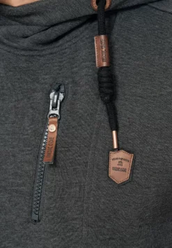 Indicode Jeans Elm - Sweater Met Rits - Charcoal -Indicode Jeans Verkoop winkel 873de66392ce4e2bac6ed1cefce643fe